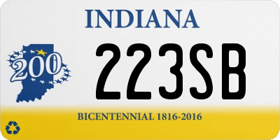 IN license plate 223SB