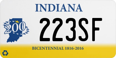 IN license plate 223SF