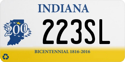 IN license plate 223SL