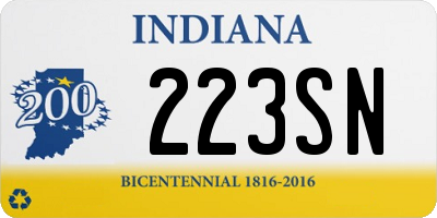 IN license plate 223SN