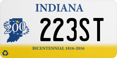 IN license plate 223ST