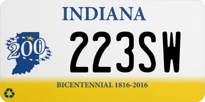 IN license plate 223SW