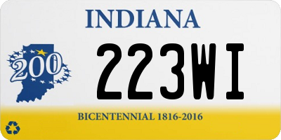 IN license plate 223WI