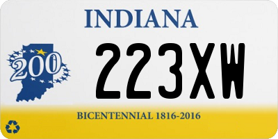 IN license plate 223XW