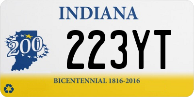 IN license plate 223YT