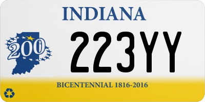 IN license plate 223YY