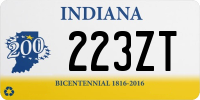 IN license plate 223ZT