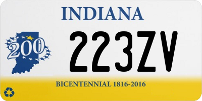 IN license plate 223ZV