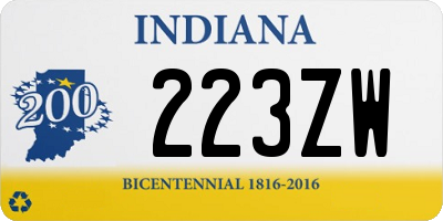 IN license plate 223ZW