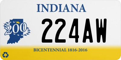 IN license plate 224AW