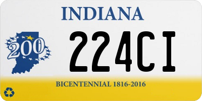 IN license plate 224CI