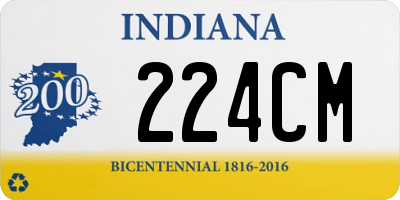 IN license plate 224CM