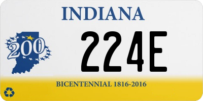 IN license plate 224E