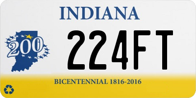 IN license plate 224FT