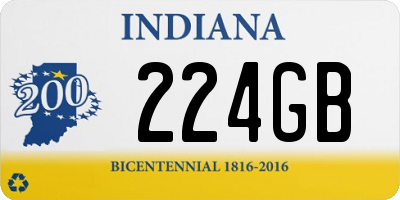 IN license plate 224GB