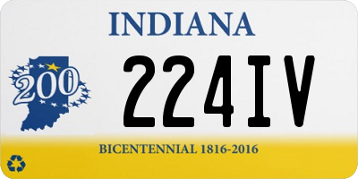 IN license plate 224IV