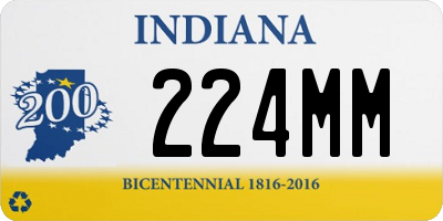 IN license plate 224MM