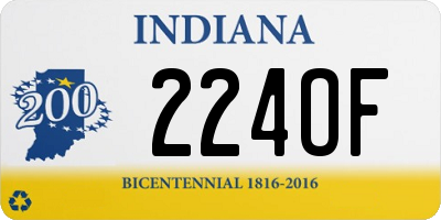 IN license plate 224OF