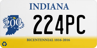 IN license plate 224PC