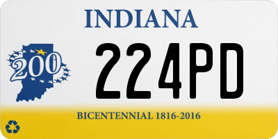 IN license plate 224PD