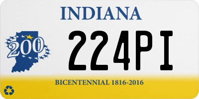 IN license plate 224PI