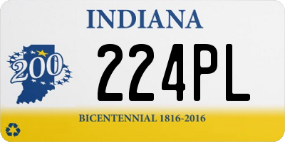 IN license plate 224PL