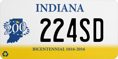 IN license plate 224SD