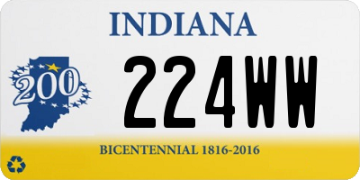 IN license plate 224WW