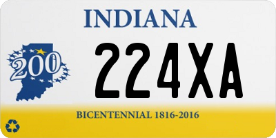 IN license plate 224XA