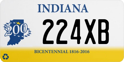 IN license plate 224XB