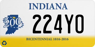 IN license plate 224YO