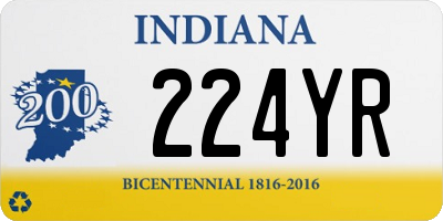 IN license plate 224YR