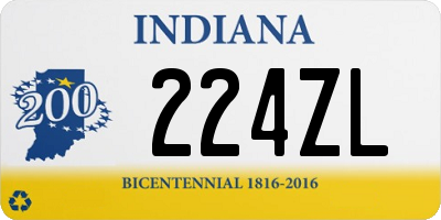 IN license plate 224ZL