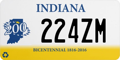 IN license plate 224ZM