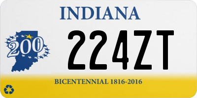 IN license plate 224ZT