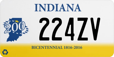 IN license plate 224ZV