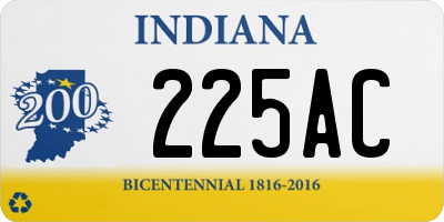 IN license plate 225AC