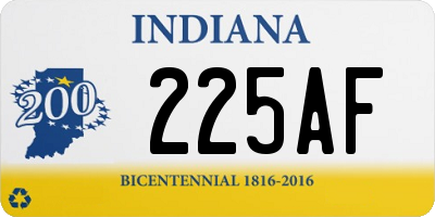 IN license plate 225AF