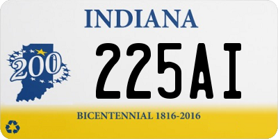 IN license plate 225AI