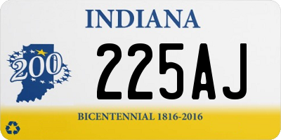 IN license plate 225AJ