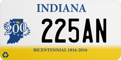 IN license plate 225AN