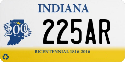 IN license plate 225AR