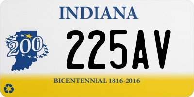 IN license plate 225AV