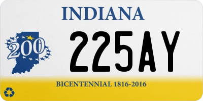 IN license plate 225AY