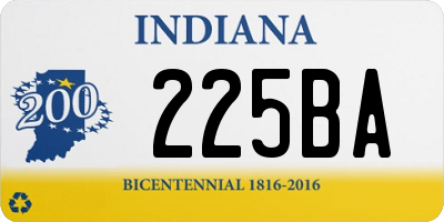 IN license plate 225BA