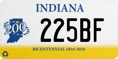 IN license plate 225BF