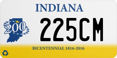 IN license plate 225CM