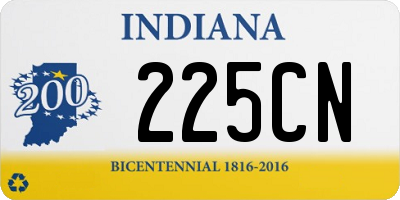 IN license plate 225CN