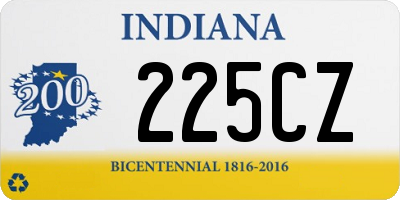 IN license plate 225CZ