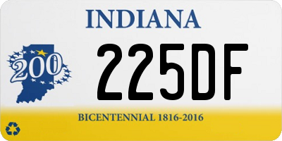 IN license plate 225DF